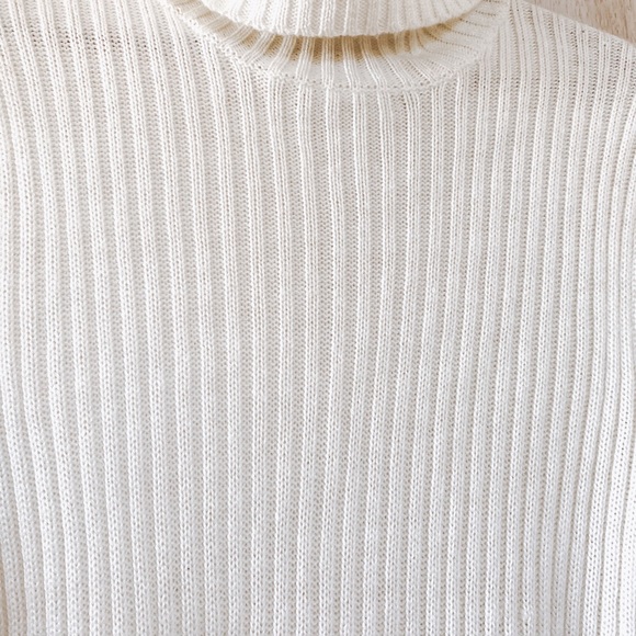 White Turtleneck Cable Knit Sweater Dress- size M - Picture 6 of 6